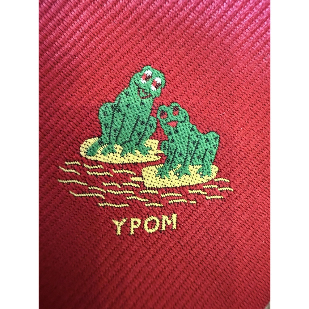 "Chipp YPOM Poly Red w/ Green Frog Club Tie" - Picture 5 of 5